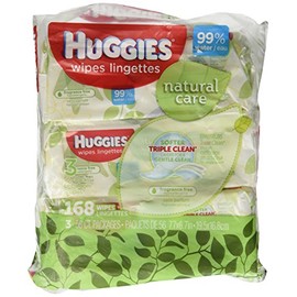 Huggies Natural Care Fragrance Free Soft Pack Wipes 168ct. Total,56 Count (Pack of 3)