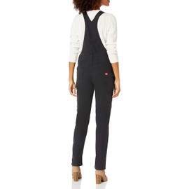 Dickies Women's Duck Double Front Bib Overalls, Rinsed Black, L