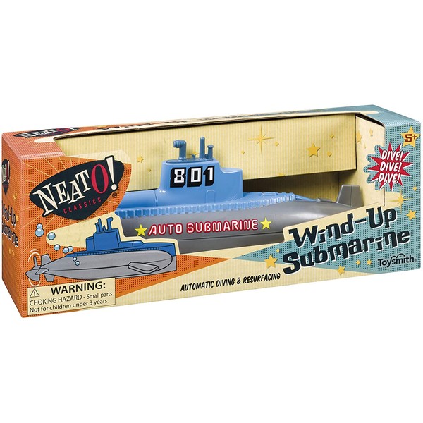 Toysmith NeatO! Classic Toys Wind Up Diving Submarine