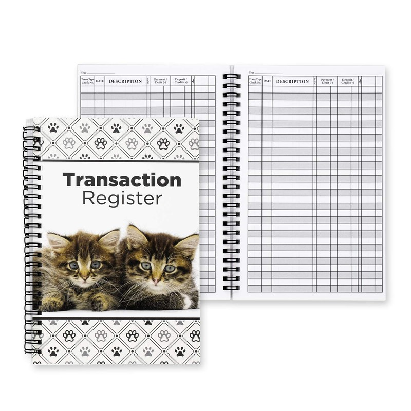 Side Spiral Bound Kittens Checkbook/Transaction Register