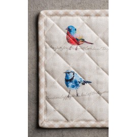 Maison d' Hermine Birdies On Wire 100% Cotton Pot Holder, 8 - inch by 8 - inch.
