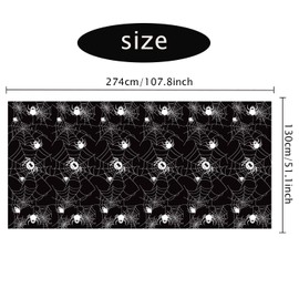 Jwssor Halloween Tablecloth,274x130cm Waterproof Spider Tablecloth for Halloween Party Decoration