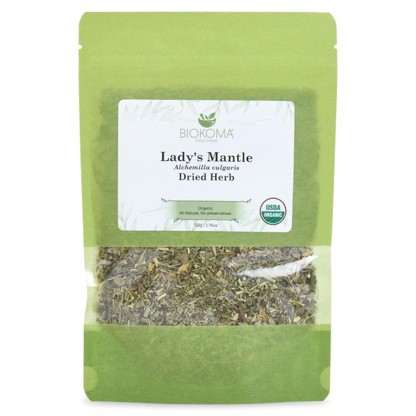 Pure and Organic Biokoma Lady's Mantle Dried Herb 50g (1.76oz) In Resealable Moisture Proof Pouch