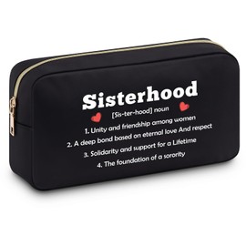 Inspirational Gifts for Sorority Sister Cosmetic Bag Friendship Gifts for Friend Bestie Sister Travel Makeup Pouch Encouragement Birthday Presents for Girl Daughter Double Side Print Toiletry Bag