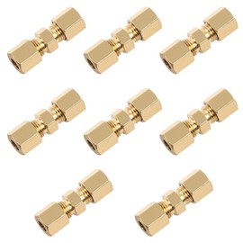 Geoyien Brake Line Connector, 3/16 Brake Line Connector, Diameter 4.75 mm, Finishing Copper Steel (Pack of 8)