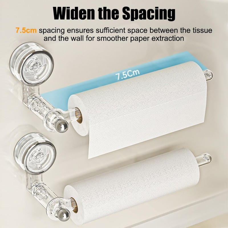 Paper Towel Holder, No Drill 180 Degree Rotatable Towel Rack
