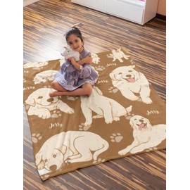 Infinite Pack Golden Retriever Blanket | Dog Pattern Fleece Throw Blanket | Golden Retriever Themed Blanket for Humans Adults
