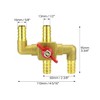 QWORK Solid Brass 5/8" 4-Way Heater Control Valve with Switch,