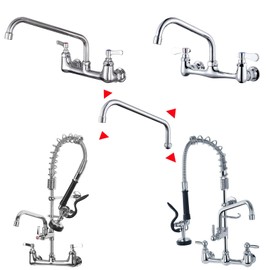 Lanceler 8 Inches Swivel Swing Nozzle Spout Replacement Kit for Commercial Faucet Wall Mount Kitchen Faucet Swing Nozzle Replacement