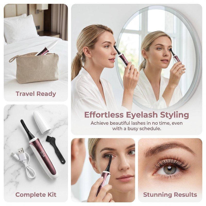 Litinliv Heated Eyelash Curler, Electric Eyelash Curler, Quick Heating Eyelash
