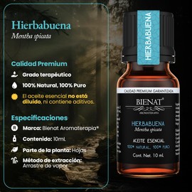 BIENAT AROMATERAPIA Aceite Esencial de Hierbabuena 10mL
