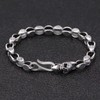 Ushinelit Men’s Retro Skull Stainless Steel Chain Chunky Rhombus Bracelet