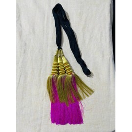 Women's Parandi Straight Hair Style Patiala Shahi Paranda/Traditional Hair Accessory Braid Tassles/Hair Extension/Choti For wedding (Pink)