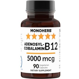 MONOHERB Adenosylcobalamin B-12 Vitamin 5000 mcg - 90 Capsules