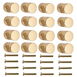 Yuarmi Cabinet Knobs 16 Pack 0.75" Diameter Round Matte Drawer Dresser Single Hole Solid Door Knob Pull Handle Knobs for Wardrobe Drawer Cabinet Home Kitchen Hardware (Matte Gold)