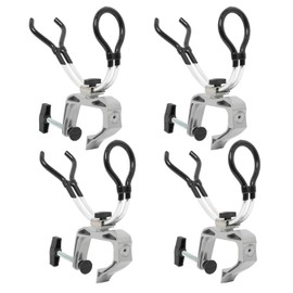 NovelBee 4 Pack of Aluminum Alloy Boat Rods Holder with Clamp Adjustable Up and Down and 360 Degree Rotatable Fishing Rod Racks
