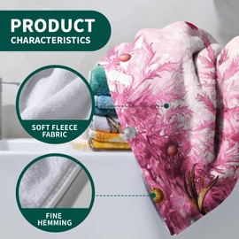 GAIIIIYOU Pink Winter Fleece Bath Towel Absorbent Microfiber Decoration Bathroom Towel for Holiday