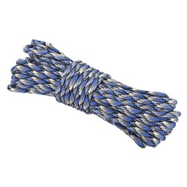 Rebower 550 Paracord Rope 26ft, 4mm Thin Paracord Nylon Cord 7-Strand Core [for Tent Camping Outdoor Gear] - Blue White