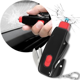 AOVMY Herramienta de Escape de Coche, Rompecristales y Cortador de Cinturones de Seguridad para Emergencias de Automóviles, Llavero de Emergencia, Llavero de Martillo de Seguridad