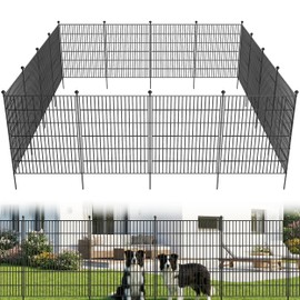 Toolterritary 10 Panels No Dig Garden Fence, 40 in(H) X 24.2 ft(L) Metal Fence Panels, Thickened Rustproof Garden Fencing, Animal Barrier Fence for for Dogs, Rabbits, Landscape, Patio