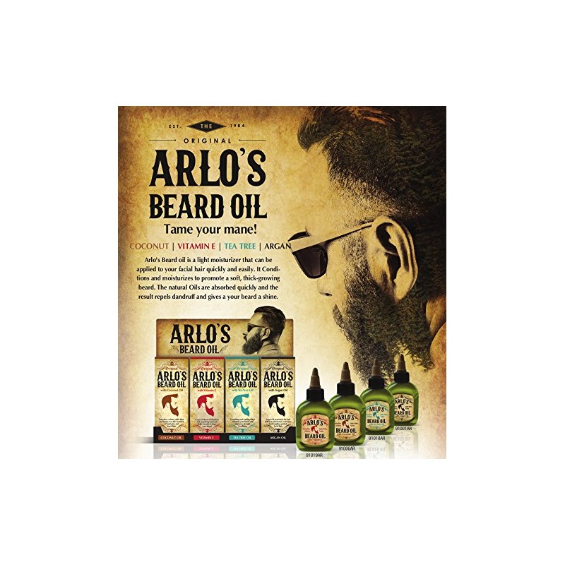 Arlo's Aceite de barba con aceite de argán, 2.5 onzas