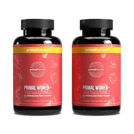 Primal Harvest Multivitamínico para mujeres Vitamina A, vitamina C, vitamina D y E, vitamina B12, B6, biotina, suplementos de zinc, 60 cápsulas (paquete de 2 para mujeres)