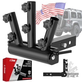 HIFOR Hitch Mount Flagpole Holder, Hitch Flag Pole Holder, Flag Pole for Truck with RV, SUV, Pickup, Camper Trailer