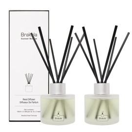 Brakula 2 Packs Reed Diffusers Set- Home Fragrance, Lemon Verbena Diffuser Essential Oil, 16 Diffuser Sticks for Bathroom, Living Room, Bedroom, Home & Office Decor