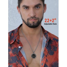 Silver Archangel Wings Round Necklace, St. Michael Protector Amulet Medal Pendant, Durable Wear-resistant Stainless Steel Jewelry