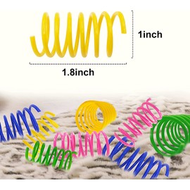 AGYM Cat Spring Toys, 30 Pack Cat Spiral Springs for Indoor Cats, Colorful & Durable Plastic Spring Coils Attract to Swat, Bite, Hunt, Interactive Toys for Kittens