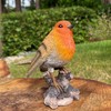 Selections GFJ356 Robin on a Tree Stump Garden Ornament