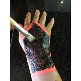 Flowers and Feather Tattoo Stencil Template for Finger, Hand and Body Painting MS-03