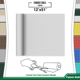 Goleray Sun Shade Cloth Fabric Roll 12'x51' Pergola Cover Shade Replaceable Canopy Porch Screen Sunshade UV Block Patio Awning for Outdoor Backyard Garden Deck (Gray)