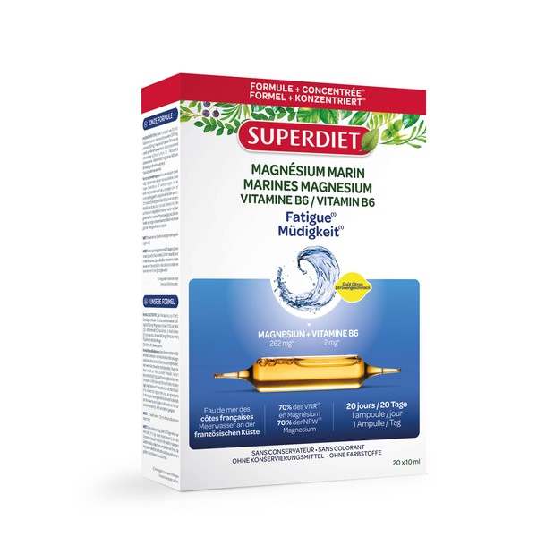 SUPERDIET - Meeresmagnesium und Vitamin B6 - Verringerung von Müdigkeit,