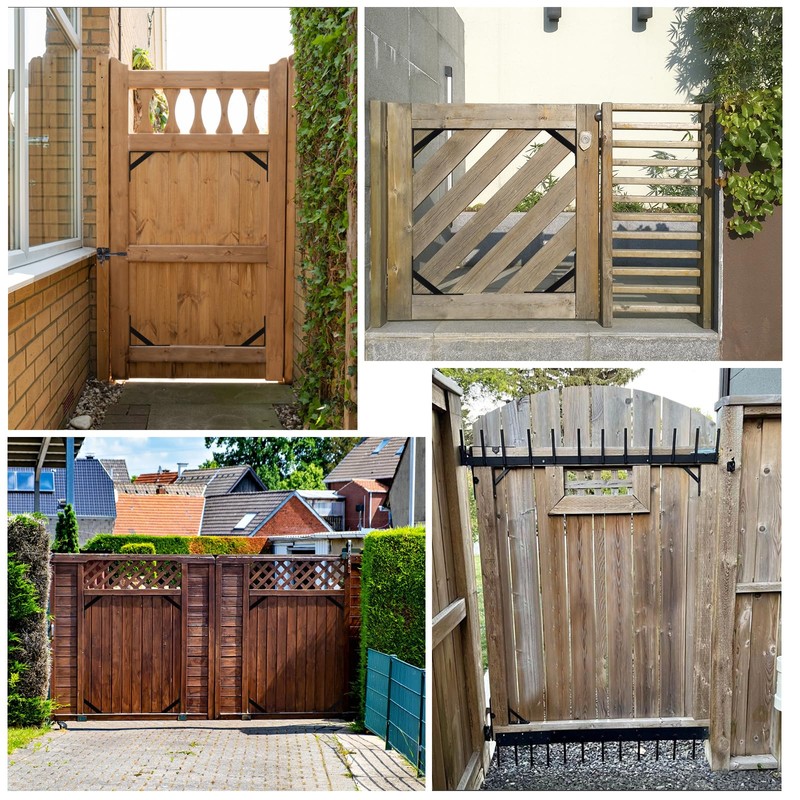 Securitoday Gate Hardware Kit for Wood Fence, Corner Brace Bracket,