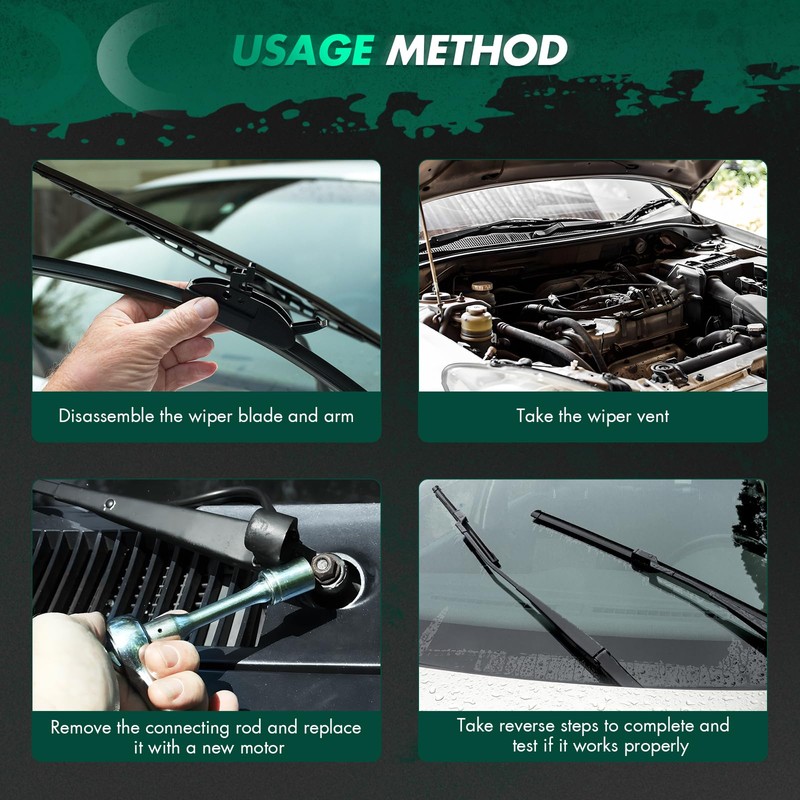 Front Windshield Wiper Motor Compatible for 1989-1993 for Chrysler for