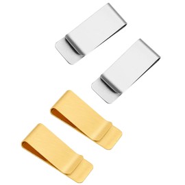 ZHjuju Money Clip in Stainless Steel,4 PCS Metal Money Clip Metal Bill Cash Clips Credit Card Holder Slim Cash Clips (2 Gold and 2 Silver).