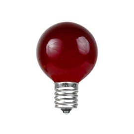 Novelty Lights Incandescent G30 Globe Replacement Bulbs - Outdoor Individual Bulbs for Events, Holiday Parties, Patios, and More - C7/E12 Candelabra Base, 5 Watt Lights (Red, 25 Pack)
