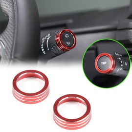 PIUGILH Headlight Switch Button Ring Cover Suitable for INEOS Grenadier 2020-2024, Centre Console Decoration Ring Cover Compatible with INEOS Grenadier 2020 2021 2022 2023 2024 (Red)