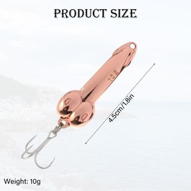 5 Pcs Fishing Spoons Lures Metal Hard Baits Funny Fishing Spinner Lures with Triple Hooks for Saltwater Freshwater Trout Bass Salmon Fishing (Medium size: 10g)