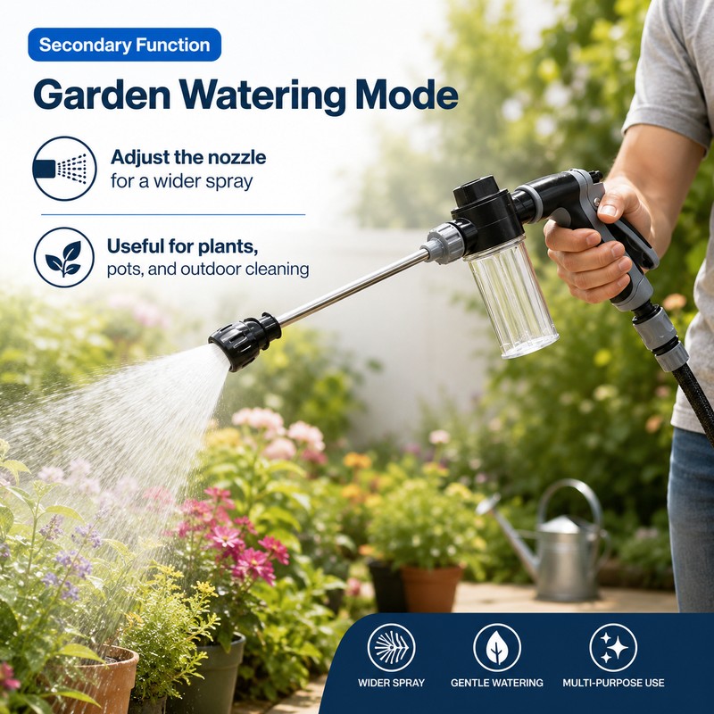Car Wash Water Gun for Garden Hose – Adjustable Long-Reach
