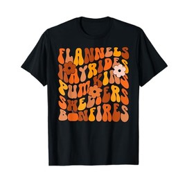 Flannels Hayrides Pumpkins Bonfires Autumn Fall T-Shirt