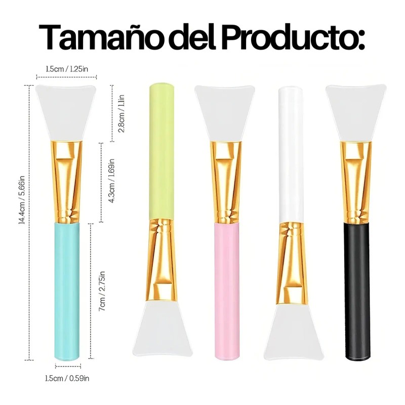 Pinceles De Silicona Suave Para Aplicar Mascarillas 3 Pzs Color