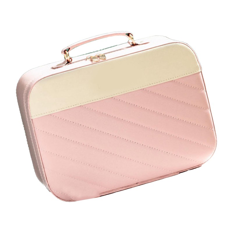 Makeup Case Large Capacity PU Leather Waterproof Portable Cosmetic Box