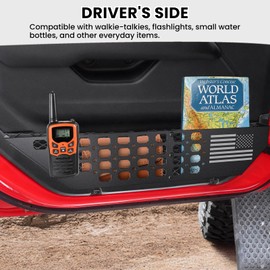 DIAMOOKY Metal Front Door Pocket Storage Box for Jeep Wrangler JL JLU 4XE 2018-2024 & Gladiator JT 2020 2021 2022 2023 2024 Accessories Door Organizer Storage (Not for Power Seats), Flat Flag, 2PCS