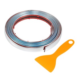 TUCKBOLD Car Truck Window Trim Strip 3/5" 15mm Width 10Ft 300cm Self Adhesive Scratch-Proof | Universal Exterior Interior Bumper Door Body Side Decorative Sticker Gloss Silver Tone 1 Set