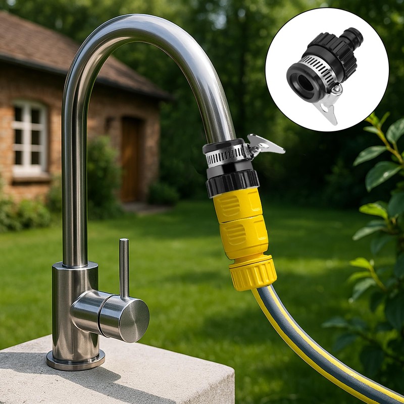 Huybaa Universal Tap Adapter, Garden Hose Coupling, Rubber Connector with