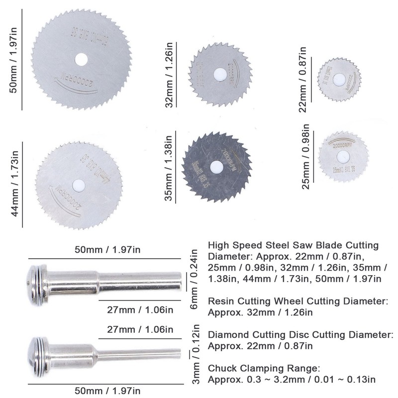 60Pcs Cutting Wheel Circular Saw Blade Grinding Tool Set Kit