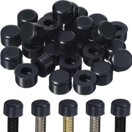 Zonon 30 Pcs Door Stoppers Rubber Tip Replacement Silicone Door Stop Caps Tips Bumpers Black Spring Hinge End Caps for Wall and Floor Protection, Universal Size