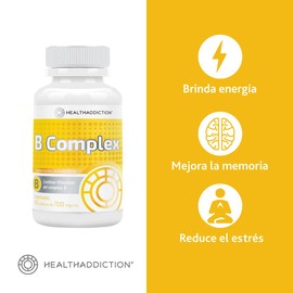 HEALTHADDICTION | Complejo B HealthAddiction B Complex. Vitaminas B1, B2, B3, B5, B6, B7, B9, B12 I 60 Tabletas de 700mg